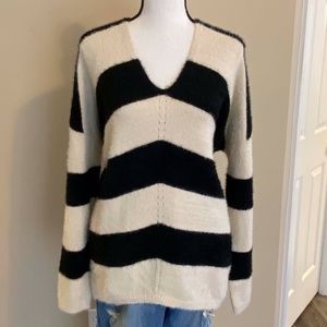 White Birch Black & Ivory Striped Sweater